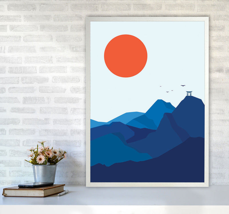 Japanese Mountain Sunrise Art Print by Jason Stanley A1 Oak Frame