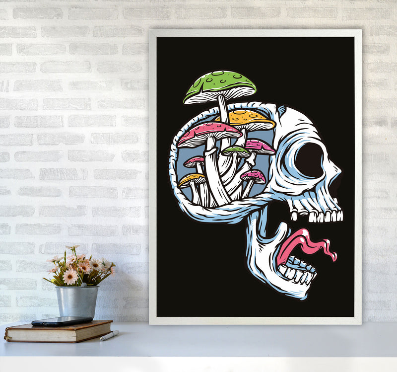 Head Full Of Mushrooms Art Print by Jason Stanley A1 Oak Frame