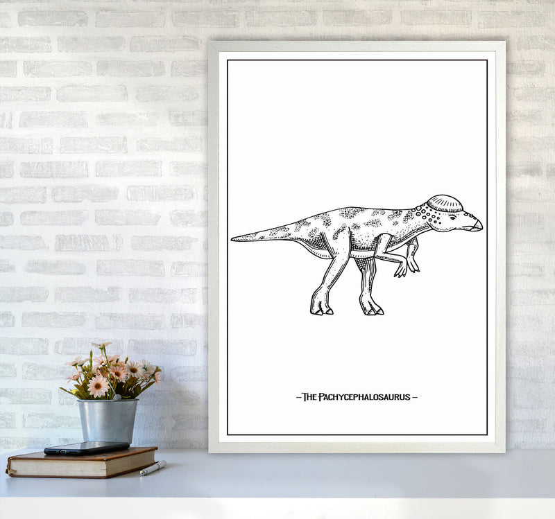 The Pachycephalosaurus Art Print by Jason Stanley A1 Oak Frame