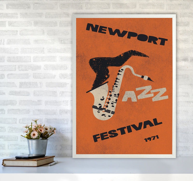Newport Jazz Festival Art Print by Jason Stanley A1 Oak Frame