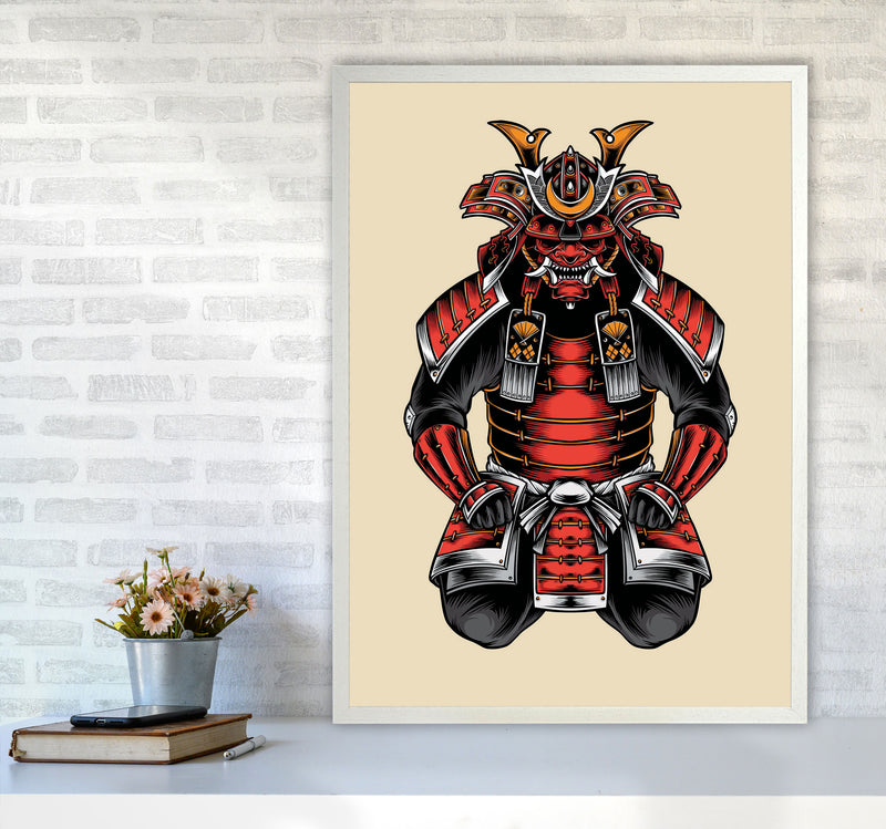 Japanese Samurai Art Print by Jason Stanley A1 Oak Frame