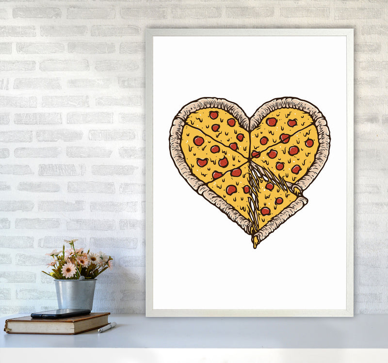 I Love Pizza Art Print by Jason Stanley A1 Oak Frame