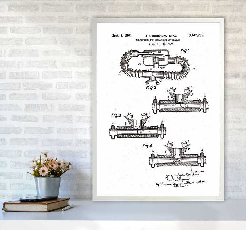 Diving Apparatus Patent Art Print by Jason Stanley A1 Oak Frame