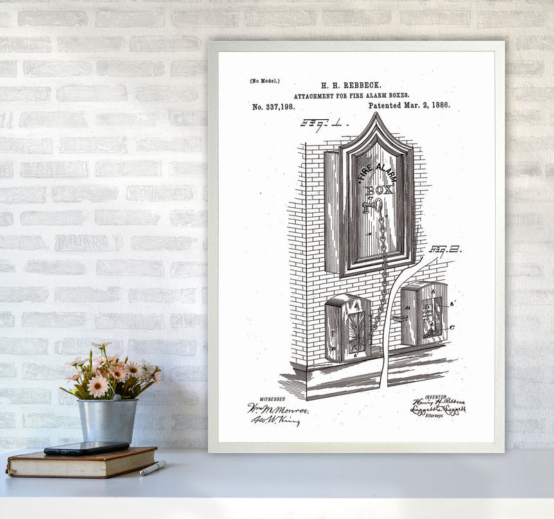 Fire Alarm Box Patent Art Print by Jason Stanley A1 Oak Frame