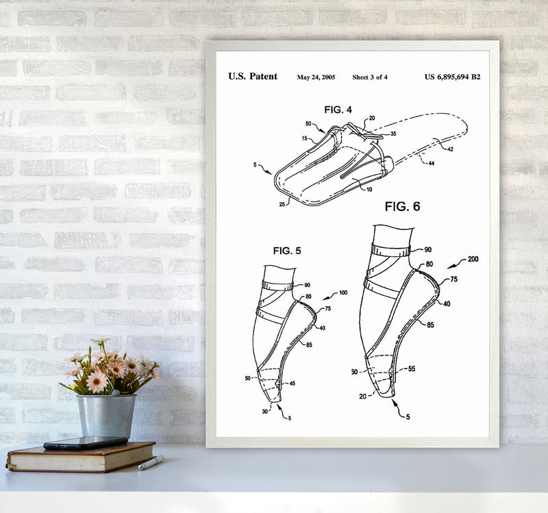 Ballet Slipper Patent Art Print by Jason Stanley A1 Oak Frame