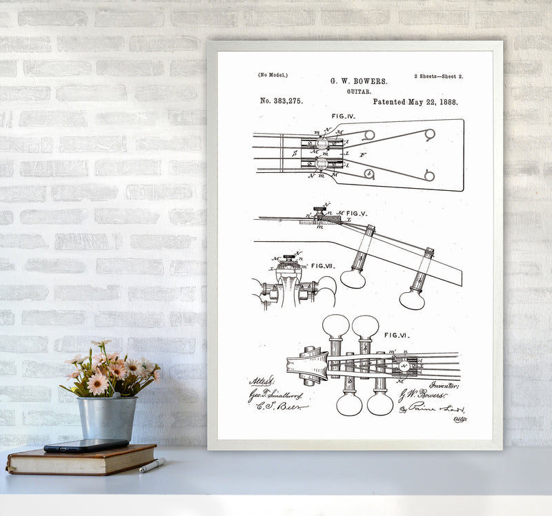 Guitar Patent Art Print by Jason Stanley A1 Oak Frame