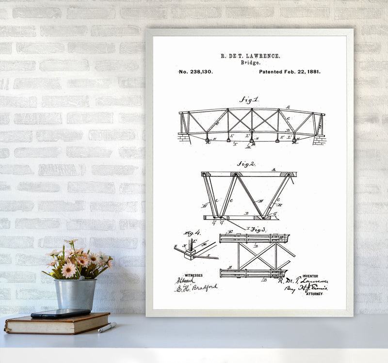 Bridge Patent Art Print by Jason Stanley A1 Oak Frame