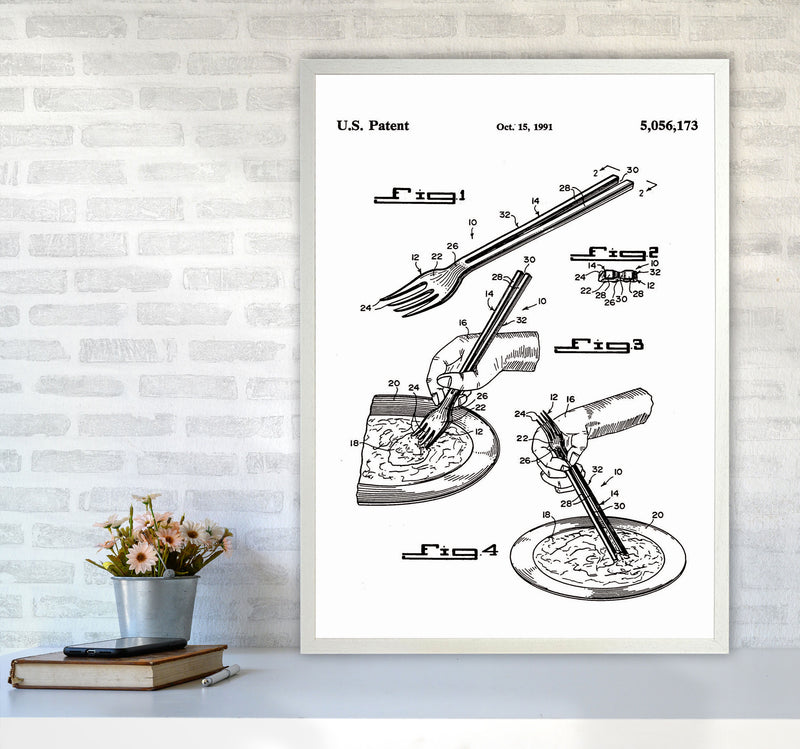 Fork Patent Art Print by Jason Stanley A1 Oak Frame