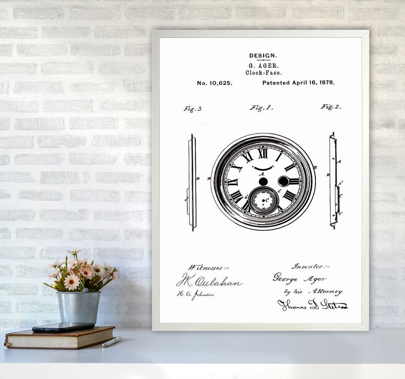 Clock Patent Art Print by Jason Stanley A1 Oak Frame