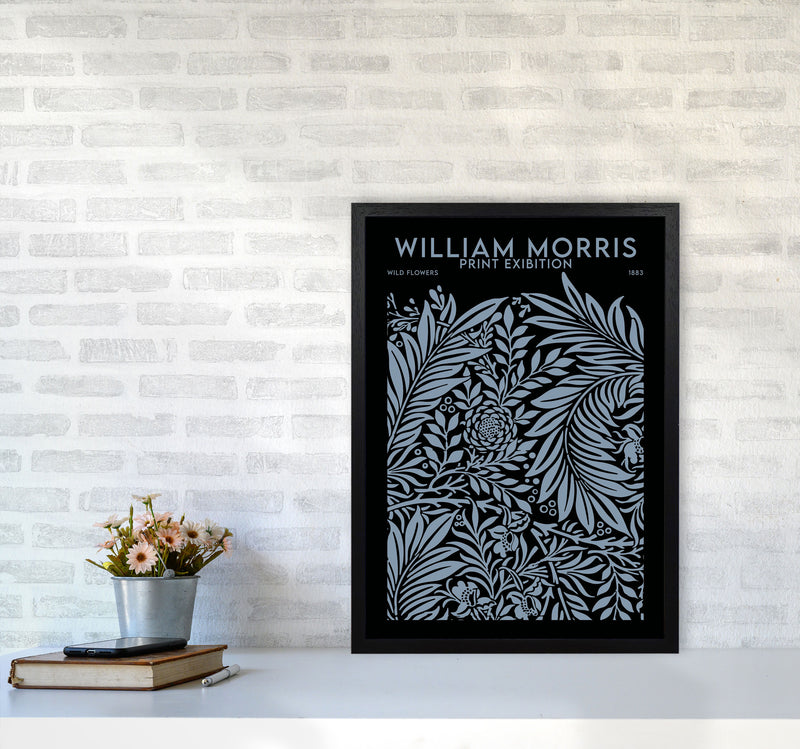 William Morris Print Exibition Black Art Print by Jason Stanley A2 White Frame