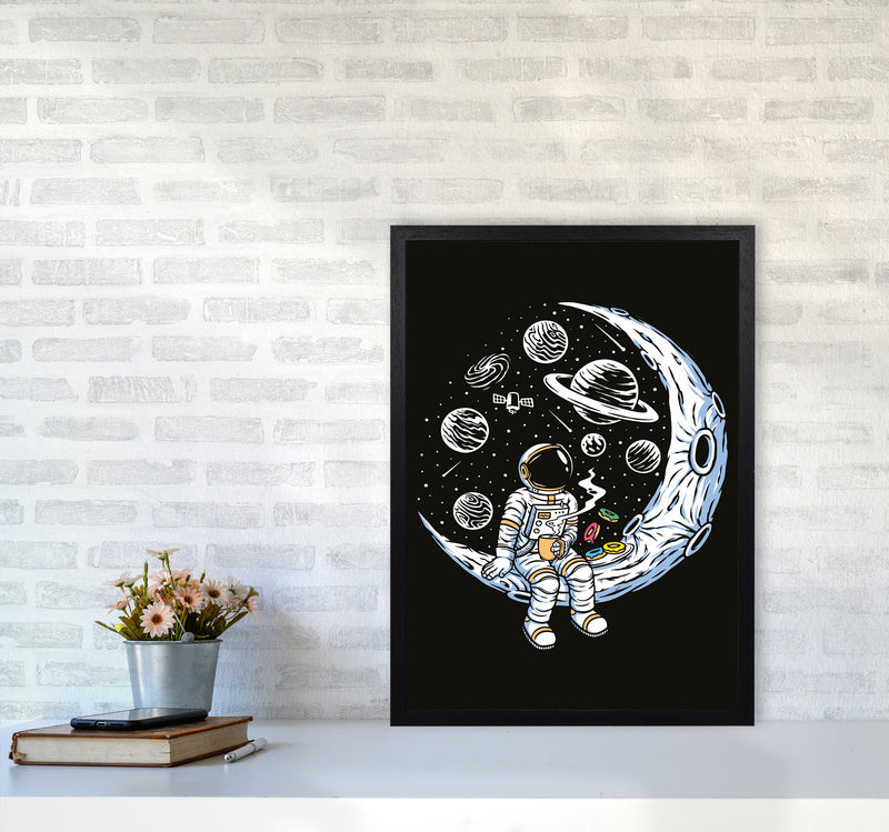 Coffee And Donuts On The Moon Art Print by Jason Stanley A2 White Frame