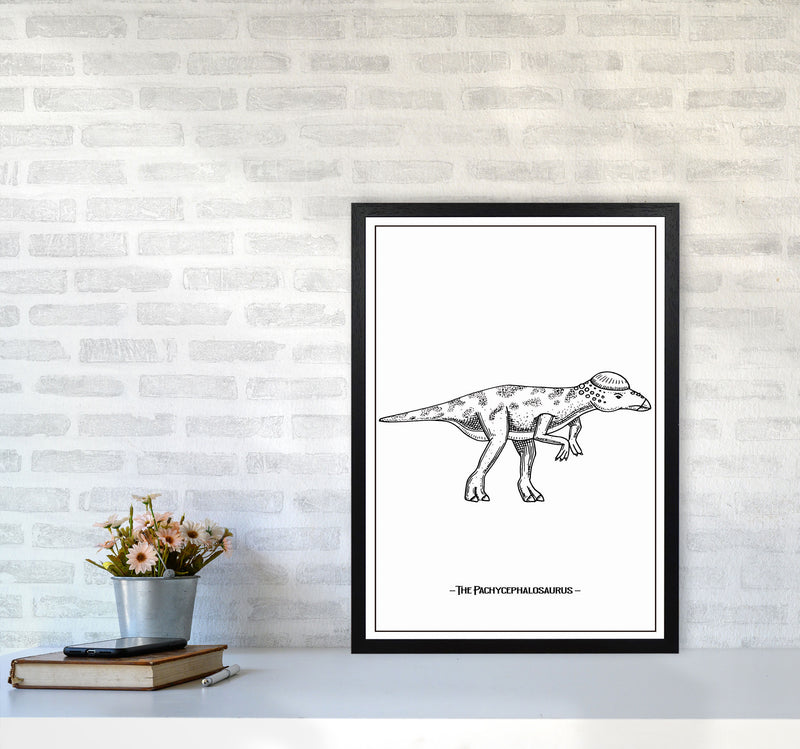 The Pachycephalosaurus Art Print by Jason Stanley A2 White Frame