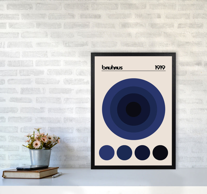 Bauhaus Blue Circle Art Print by Jason Stanley A2 White Frame