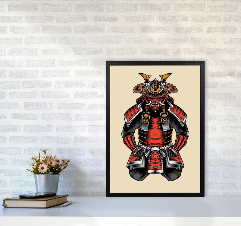 Japanese Samurai Art Print by Jason Stanley A2 White Frame