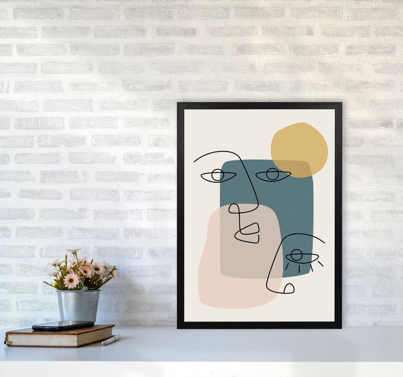 Abstract Faces Art Print by Jason Stanley A2 White Frame