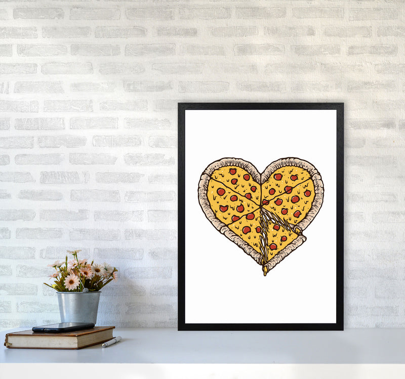 I Love Pizza Art Print by Jason Stanley A2 White Frame