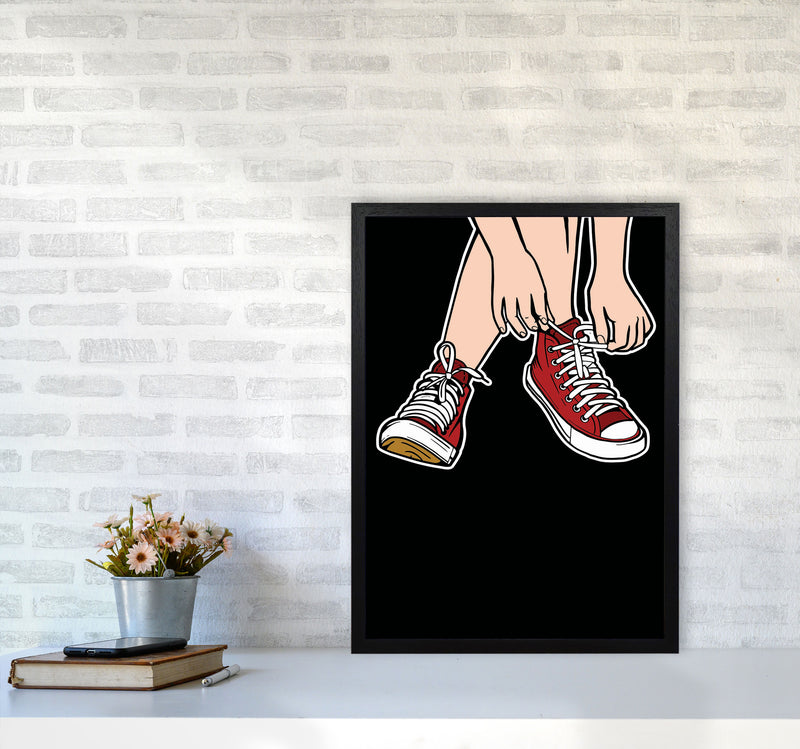 Tie Your Shoe Laces Art Print by Jason Stanley A2 White Frame