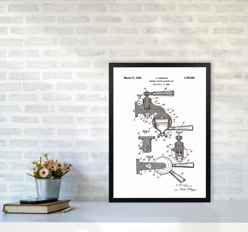 Espresso Coffee Machine Patent Art Print by Jason Stanley A2 White Frame
