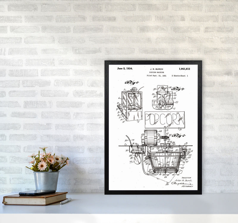 Popcorn Machine Patent 2 Art Print by Jason Stanley A2 White Frame