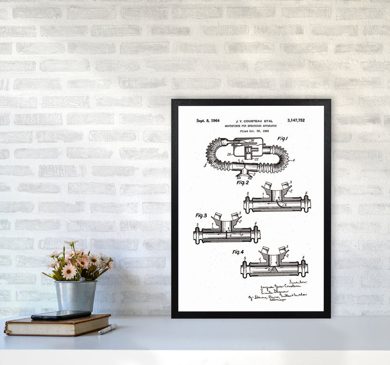 Diving Apparatus Patent Art Print by Jason Stanley A2 White Frame