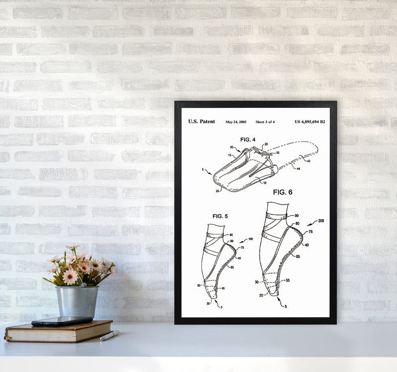 Ballet Slipper Patent Art Print by Jason Stanley A2 White Frame