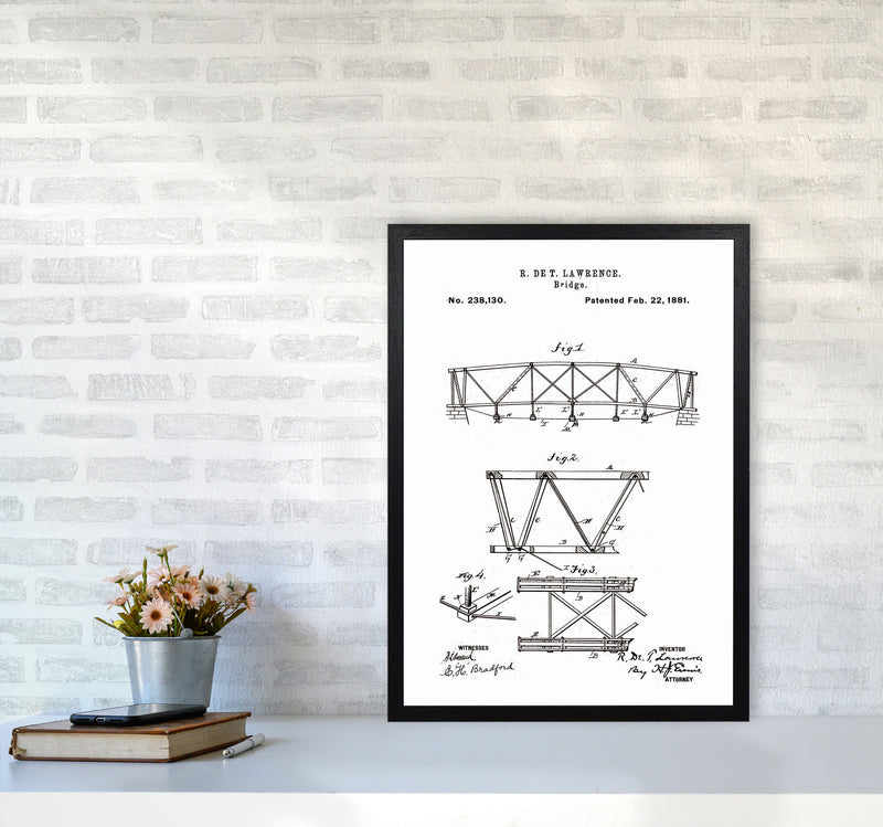 Bridge Patent Art Print by Jason Stanley A2 White Frame