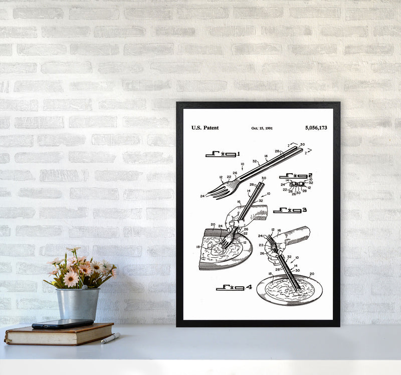 Fork Patent Art Print by Jason Stanley A2 White Frame