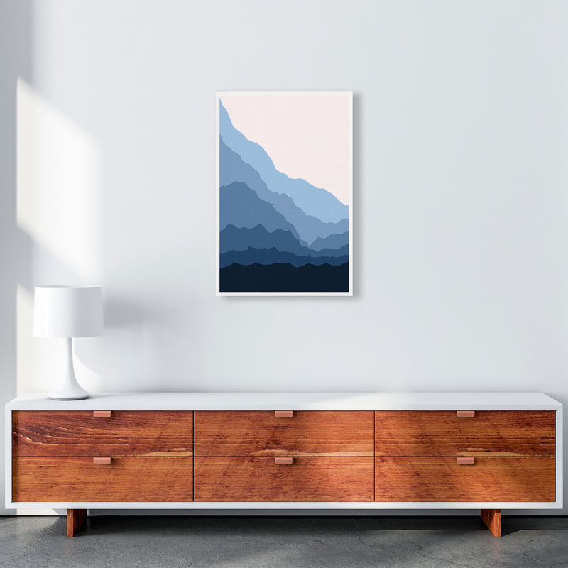 Blue Abstract Mountains Art Print by Jason Stanley A2 Canvas