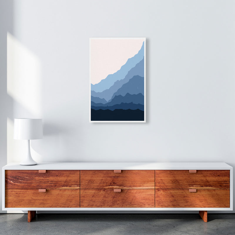 Blue Japanese Mountains Art Print by Jason Stanley A2 Canvas