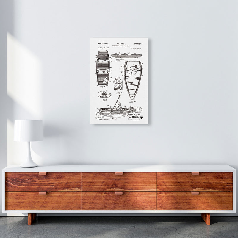 Canoe And Kayak Patent Art Print by Jason Stanley A2 Canvas
