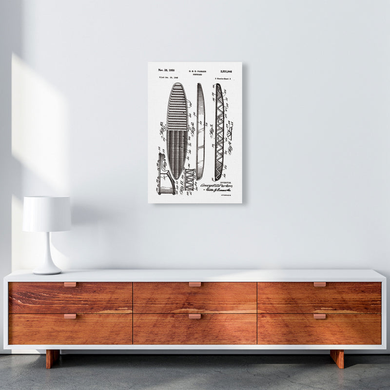Surfboard Patent Design Art Print by Jason Stanley A2 Canvas