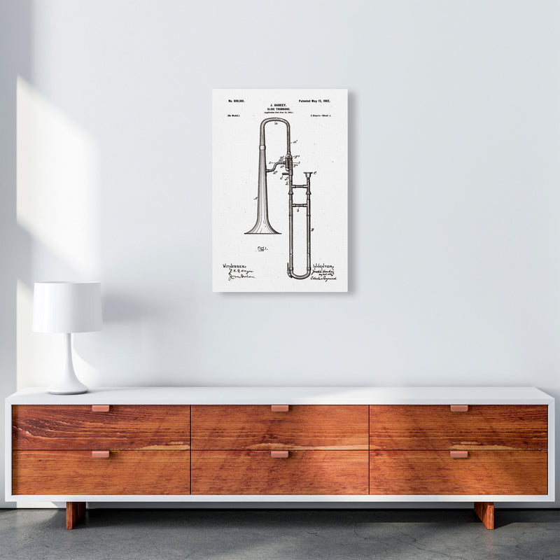 Slide Trombone Patent Art Print by Jason Stanley A2 Canvas