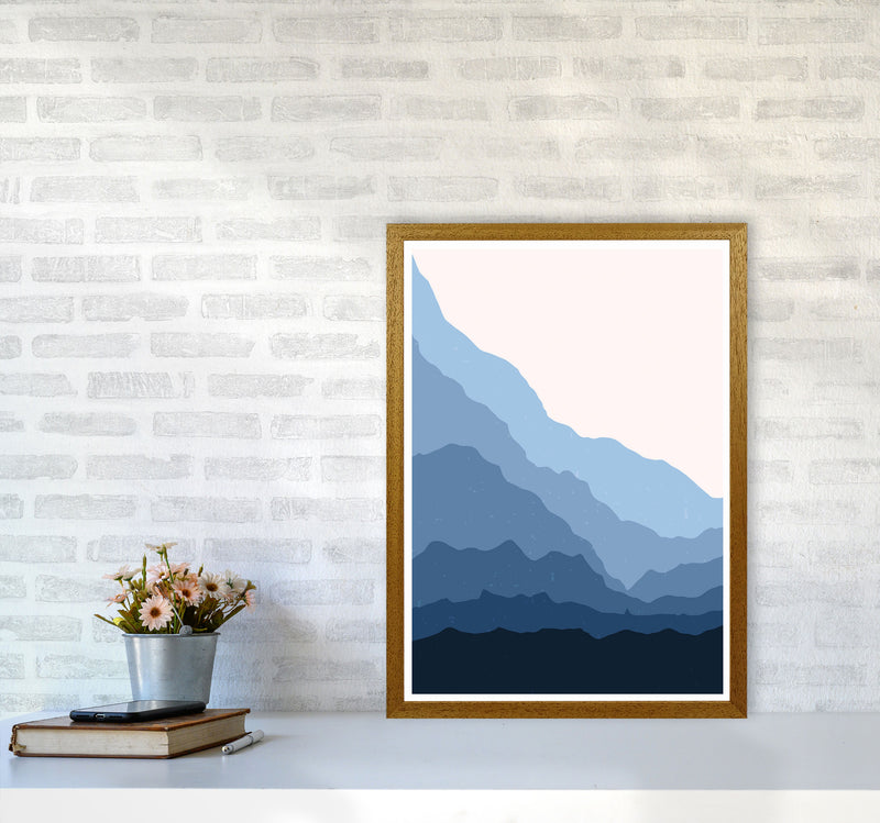 Blue Abstract Mountains Art Print by Jason Stanley A2 Print Only