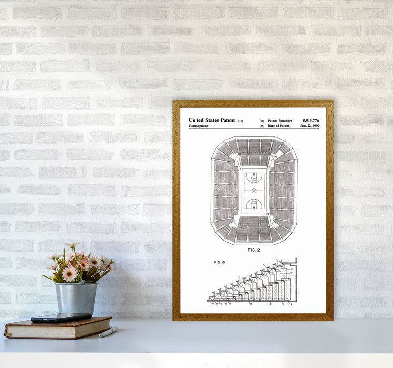 Basketball Court Patent Art Print by Jason Stanley A2 Print Only