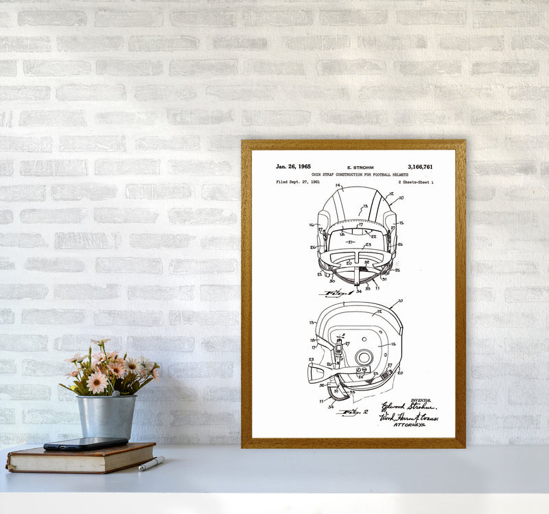 Football Helmet Patent 2 Art Print by Jason Stanley A2 Print Only