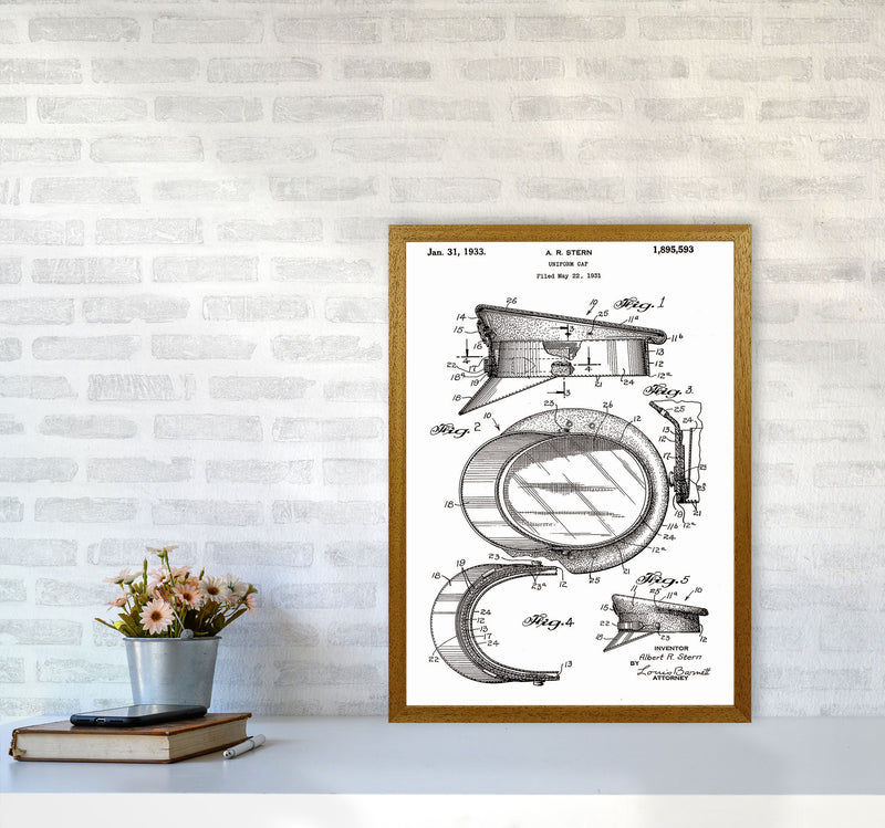 Police Man Hat Patent Art Print by Jason Stanley A2 Print Only