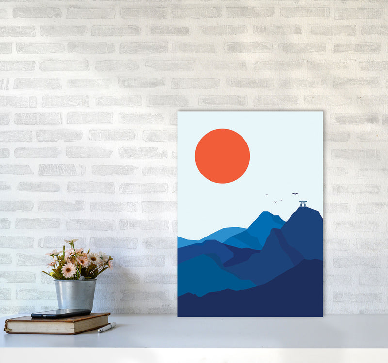 Japanese Mountain Sunrise Art Print by Jason Stanley A2 Black Frame