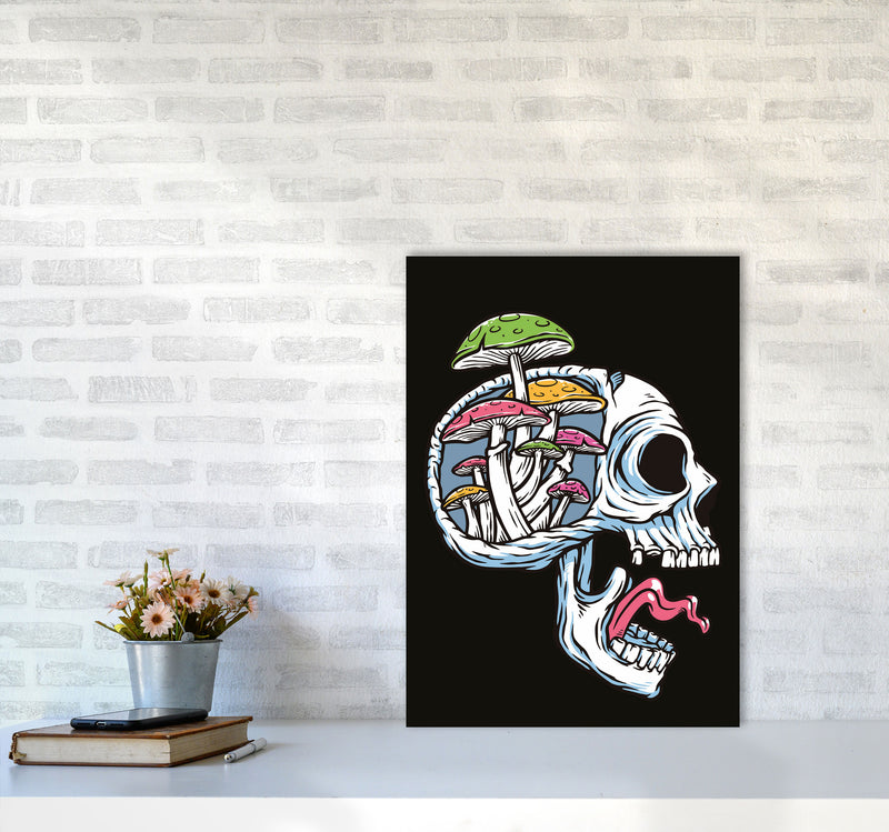 Head Full Of Mushrooms Art Print by Jason Stanley A2 Black Frame