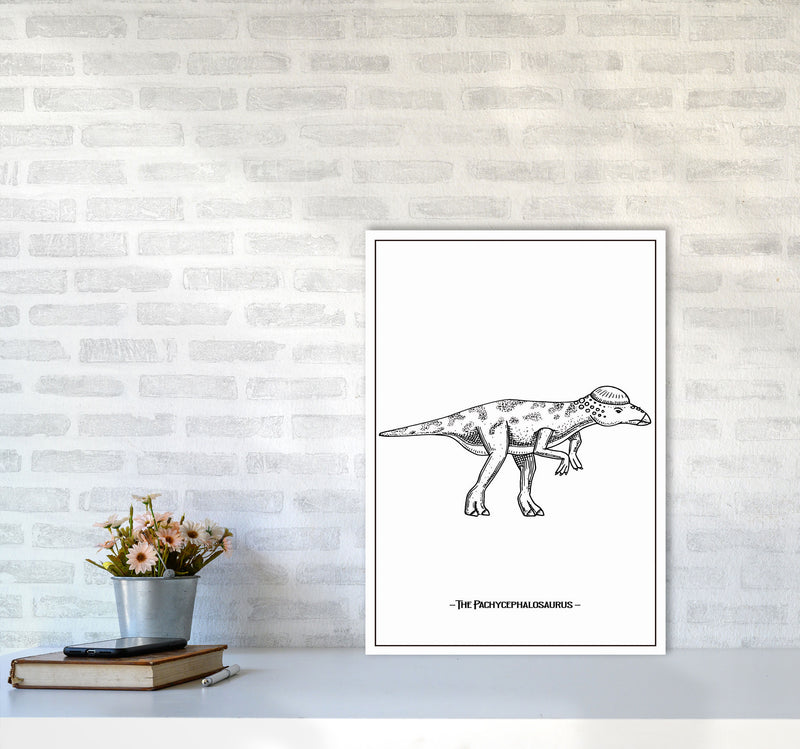 The Pachycephalosaurus Art Print by Jason Stanley A2 Black Frame