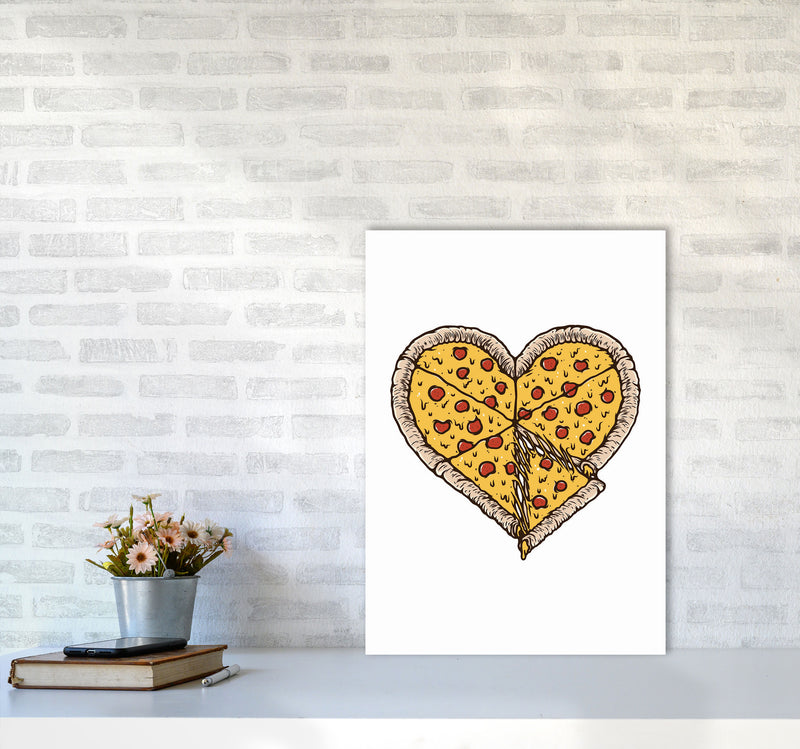 I Love Pizza Art Print by Jason Stanley A2 Black Frame