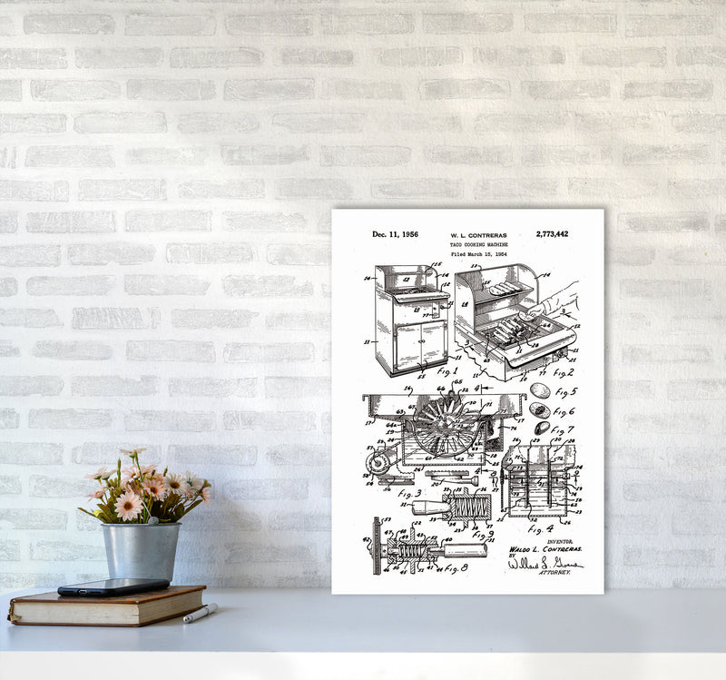 Taco Cooking Machine Patent Art Print by Jason Stanley A2 Black Frame