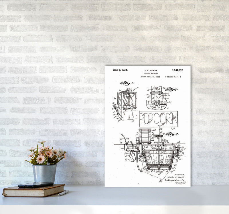 Popcorn Machine Patent 2 Art Print by Jason Stanley A2 Black Frame