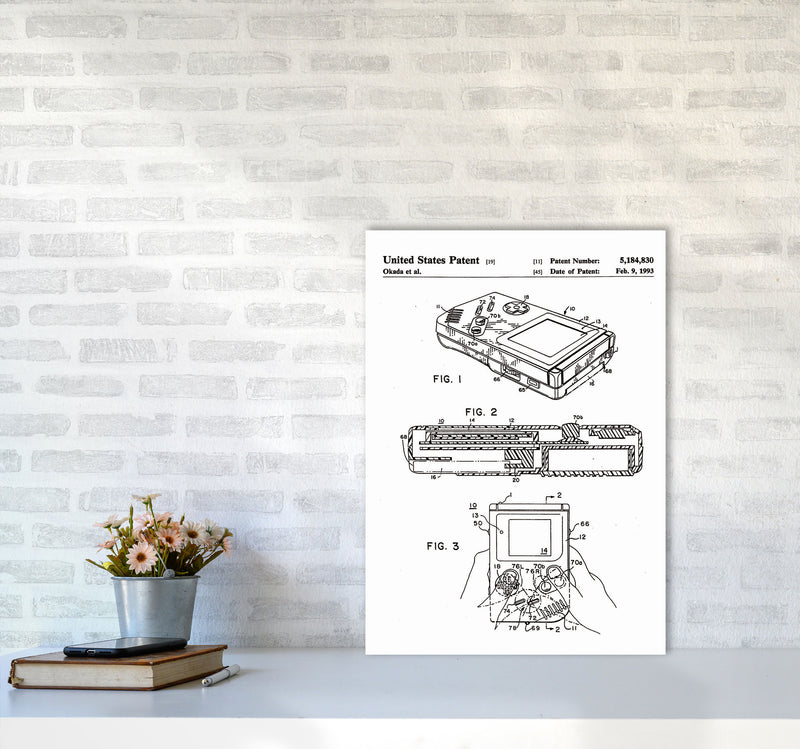 Gameboy Patent Art Print by Jason Stanley A2 Black Frame