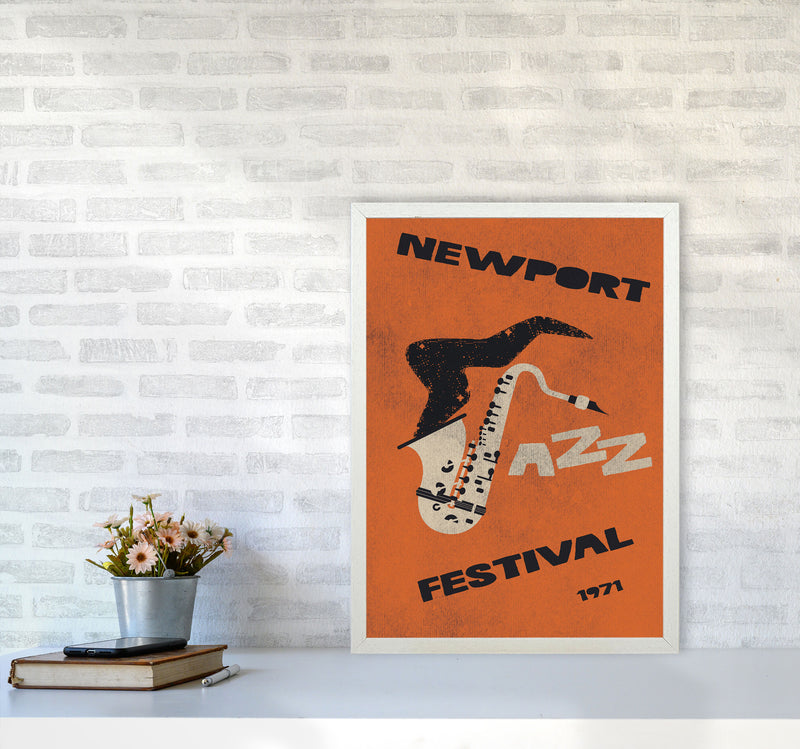 Newport Jazz Festival Art Print by Jason Stanley A2 Oak Frame