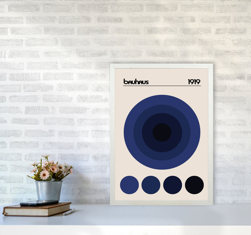 Bauhaus Blue Circle Art Print by Jason Stanley A2 Oak Frame