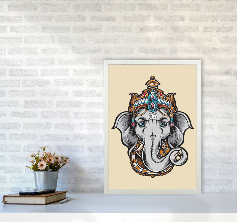 Ask Lord Ganesha Art Print by Jason Stanley A2 Oak Frame
