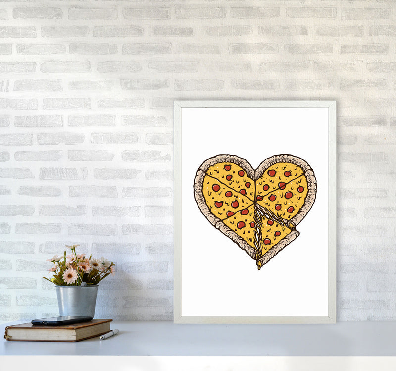 I Love Pizza Art Print by Jason Stanley A2 Oak Frame