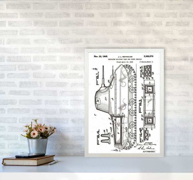 Military Tank 2 Patent Art Print by Jason Stanley A2 Oak Frame