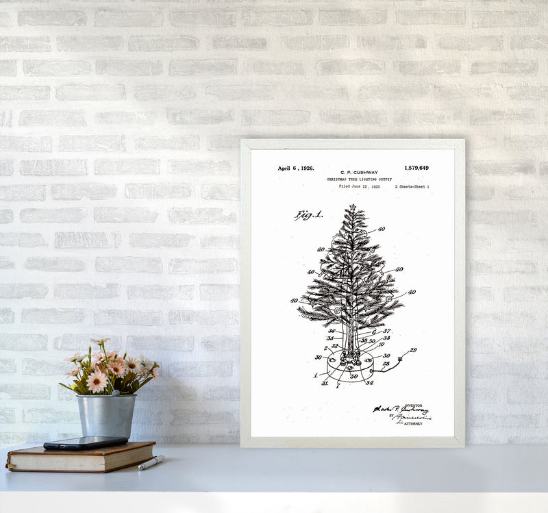Christmas Tree Patent Art Print by Jason Stanley A2 Oak Frame