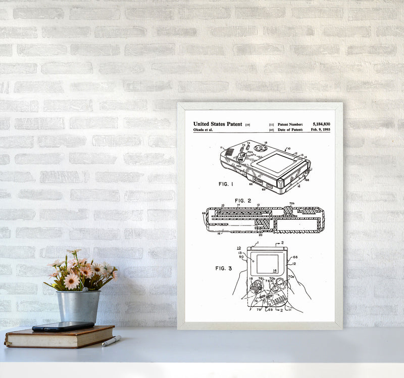 Gameboy Patent Art Print by Jason Stanley A2 Oak Frame